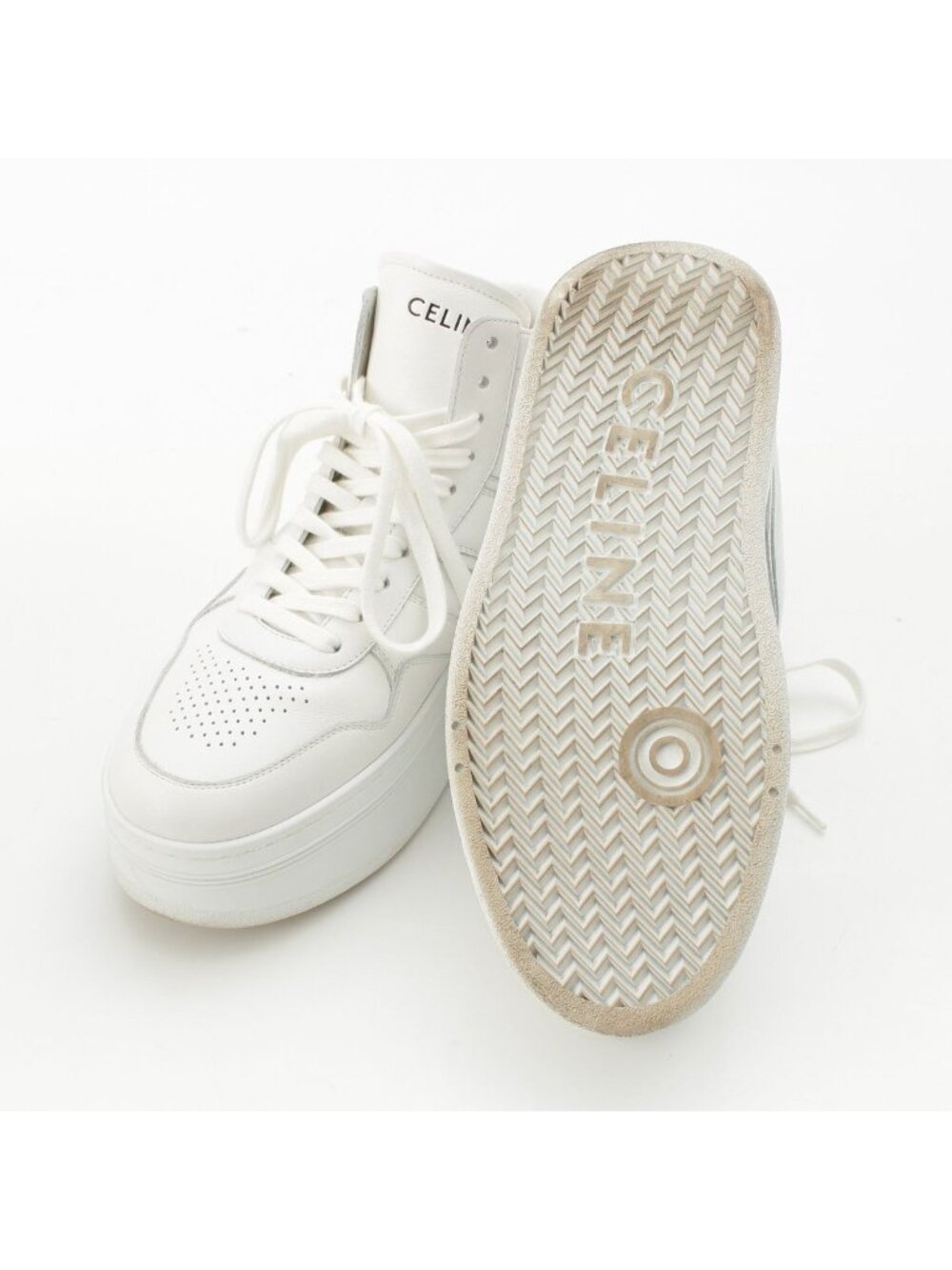 Celine Platform High Cut Sneakers Shoes White - Picture 5 of 10